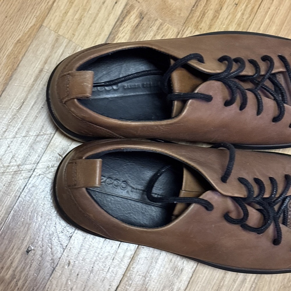 ECCO Soft Lux Cognac (Ombre) Leather Lace Up Sneakers EU 39 6.5 M 8.5 W - Picture 6 of 16